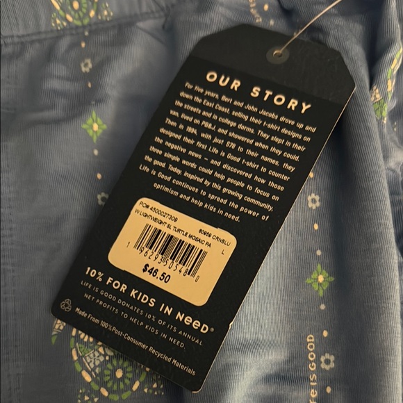 Life is Good Blue Turtle Print Pajama Pants - Picture 2 of 5